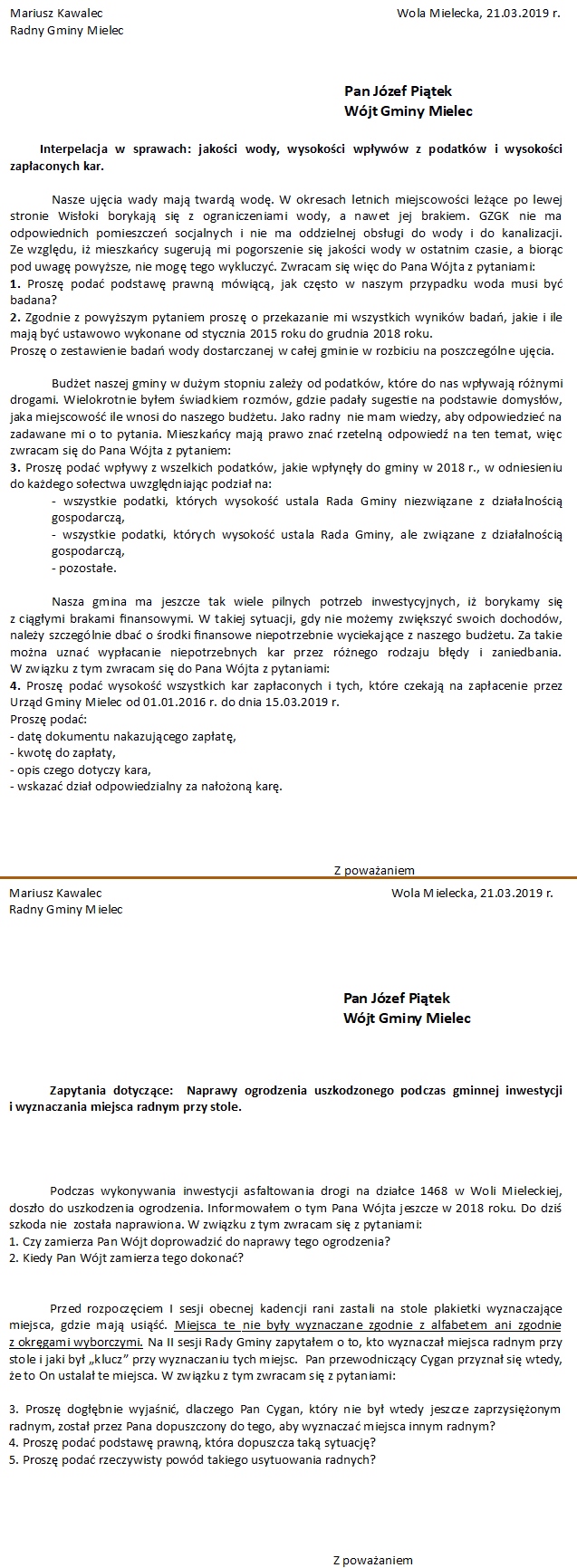 interpelacja i zapytania