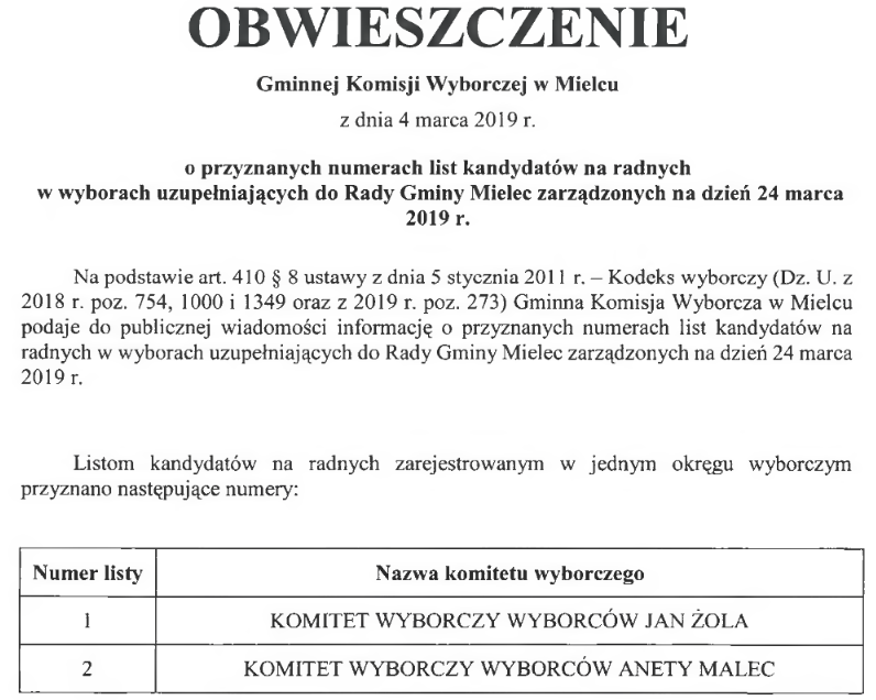 wybory uzupe�niaj�ce