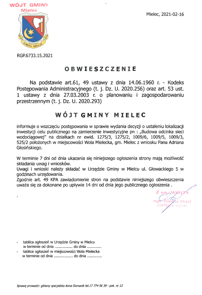 Obwieszczenie